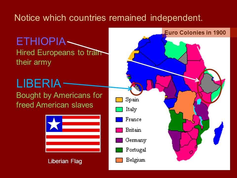 Notice which countries remained independent.