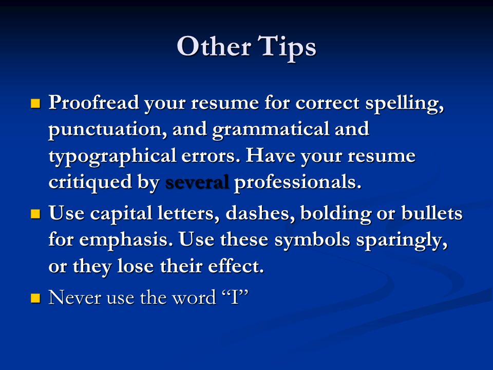 resume correct spelling