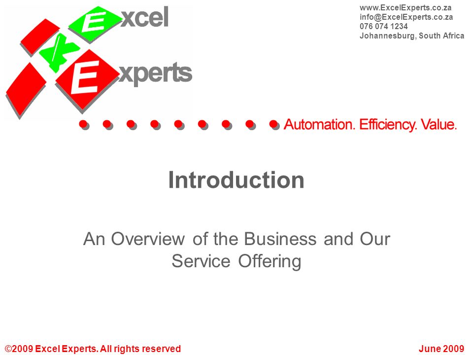 ©2009 Excel Experts.