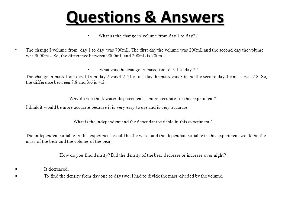Examples of answers to essay questions