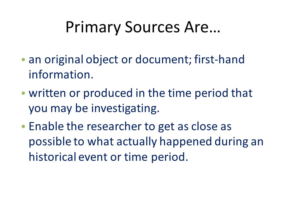 what is a primary source