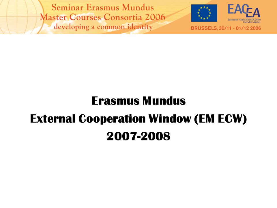 Erasmus Mundus External Cooperation Window (EM ECW)