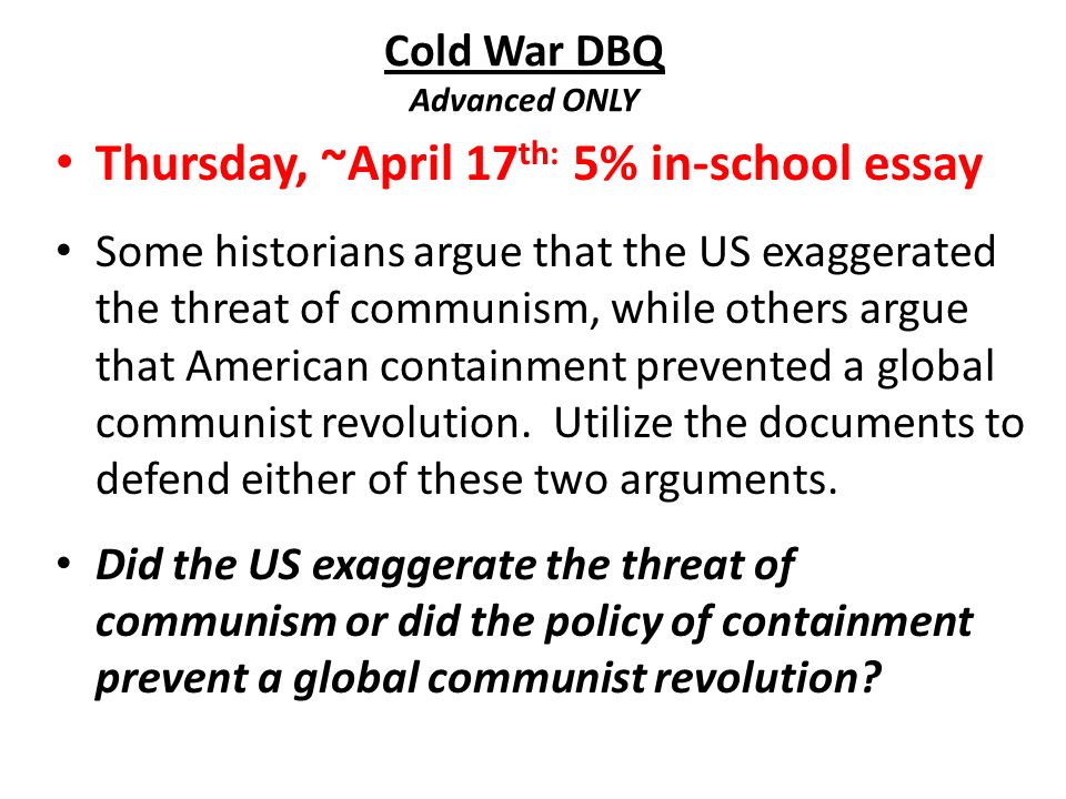 Cold War Dbq Essay