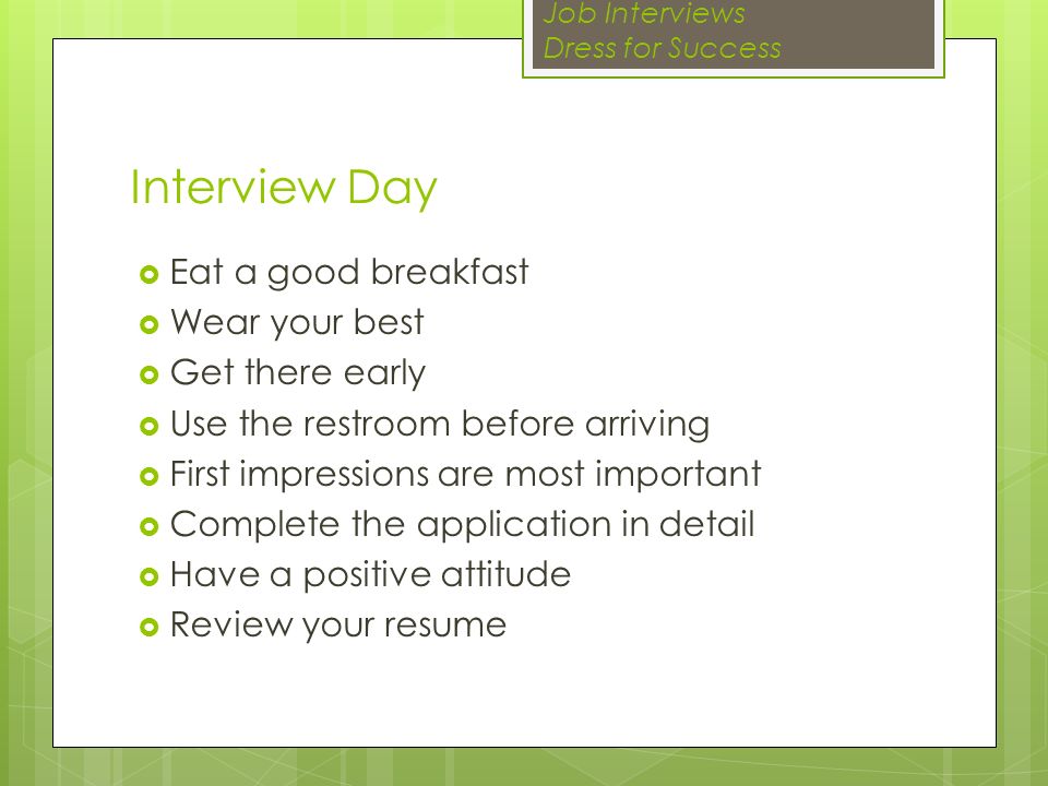 resume for a job interview