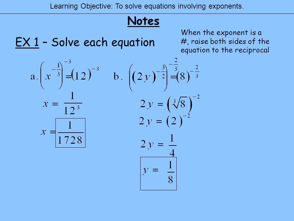 Solving Equations With Rational Exponents Tessshlo Solving Equations With Fraction Exponents Talkchannels