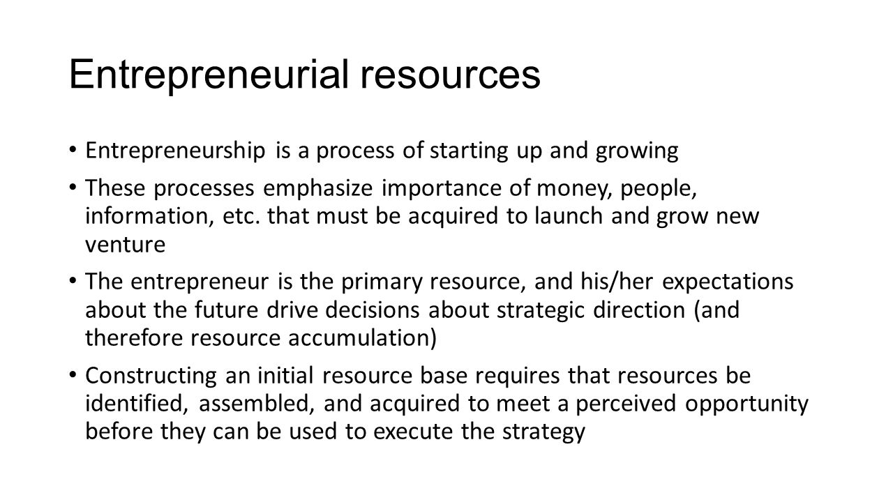 entrepreneurial resources