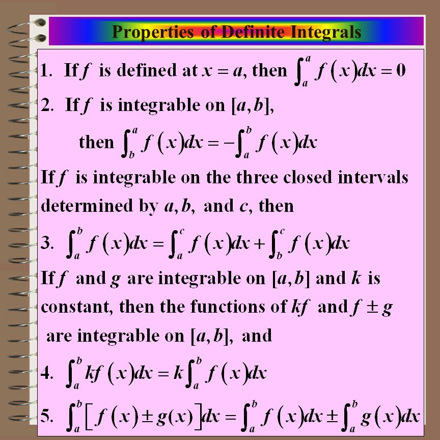 Aim: Riemann Sums & Definite Integrals Course: Calculus Properties of Definite Integrals