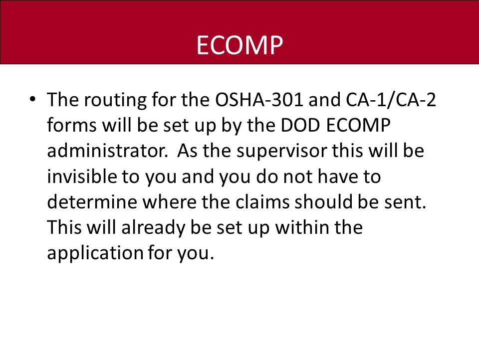 ecomp for supervisors this training will provide supervisors with ca 1 form