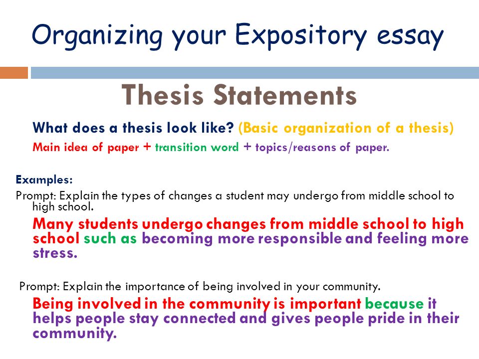Transition words in expository essays