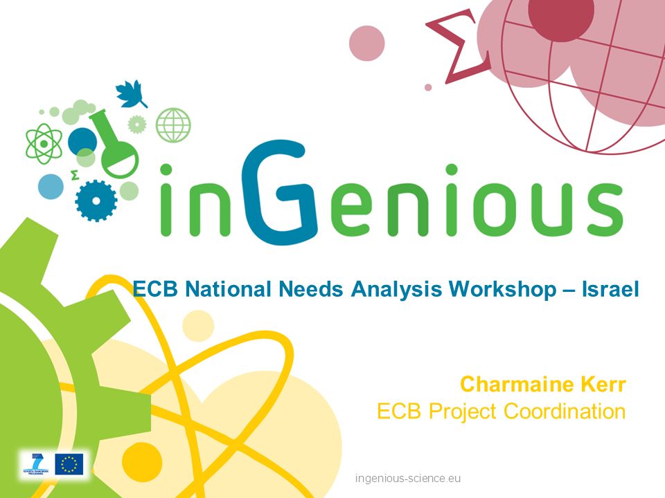 ingenious-science.eu ECB National Needs Analysis Workshop – Israel Charmaine Kerr ECB Project Coordination