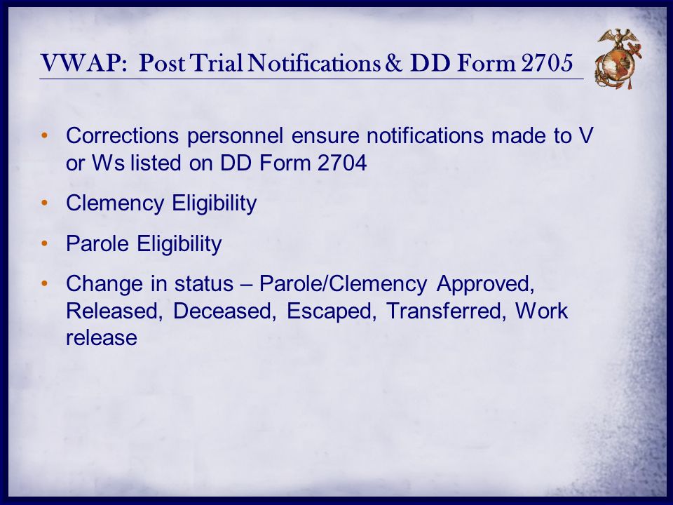 usmc vwap overview vwap purpose goals ensure that victims and dd form 2701