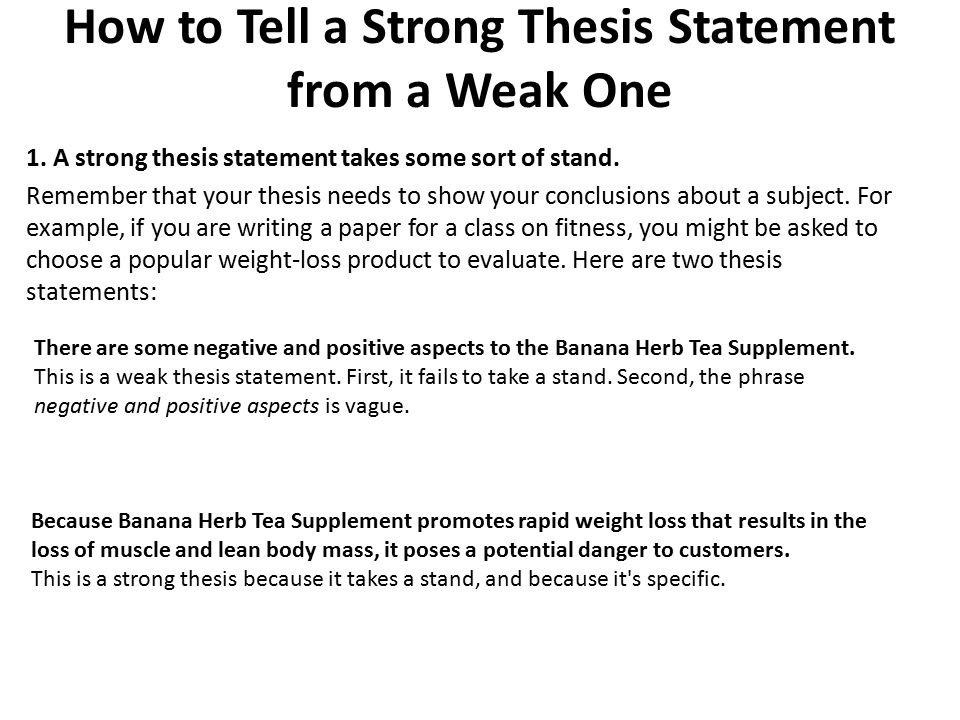 Formulating a Thesis
