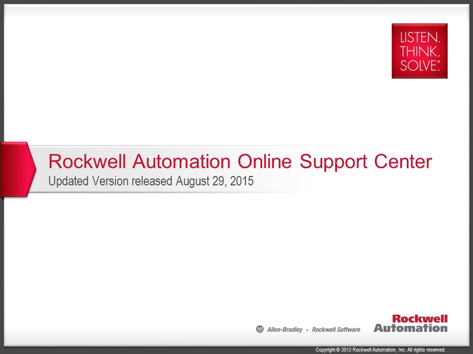 Copyright © 2012 Rockwell Automation, Inc. All rights reserved.
