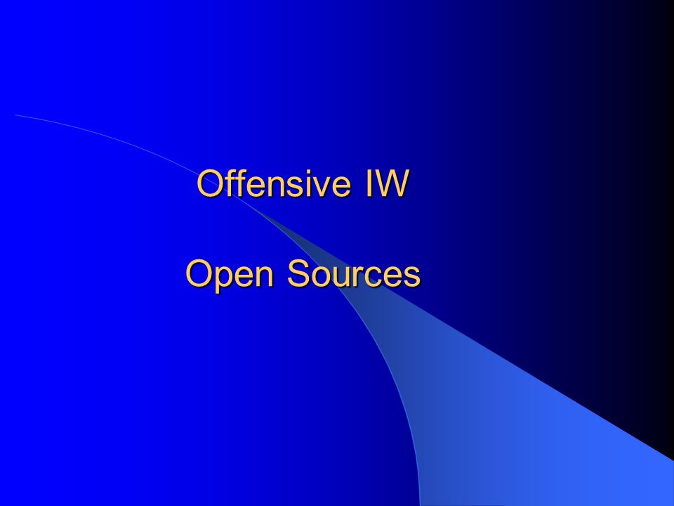 offensive iw open sources csce