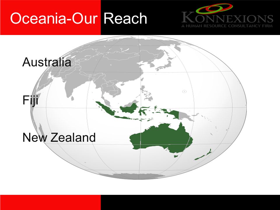 Oceania-Our Reach Australia Fiji New Zealand