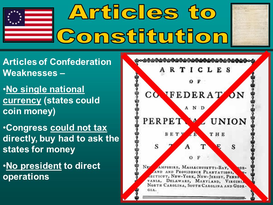 Articles of confederation weaknesses powers high school