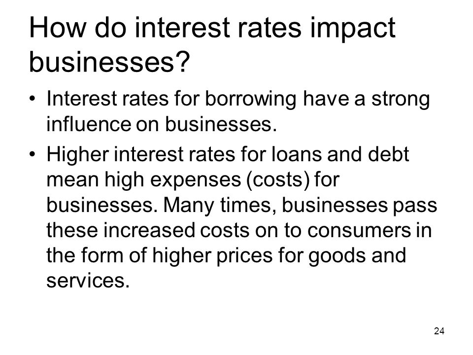 How do interest rates impact businesses.