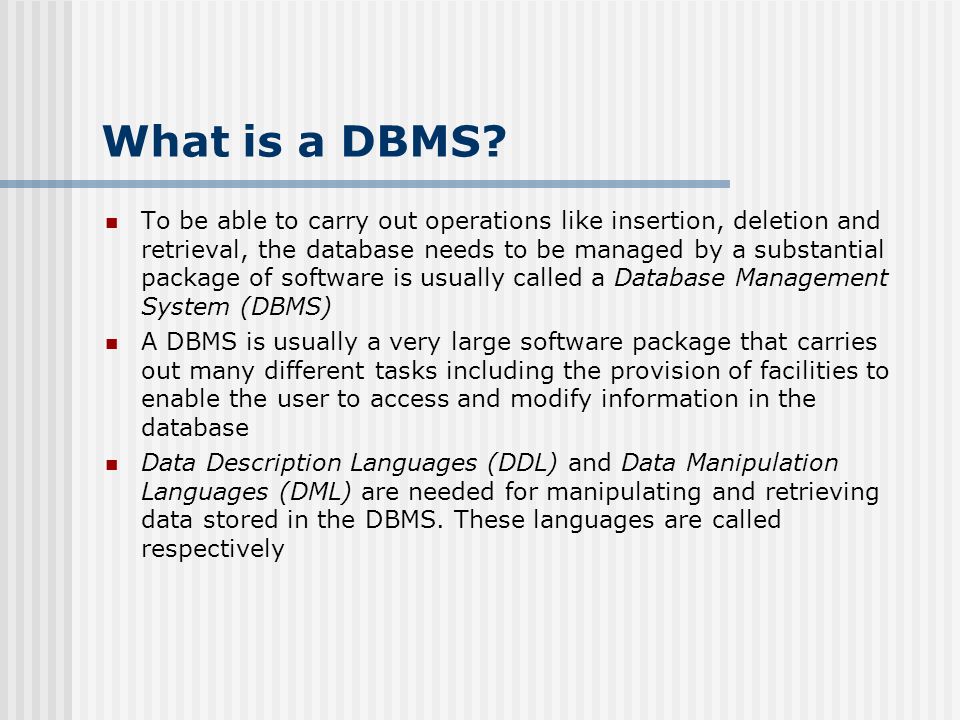 what is dbms