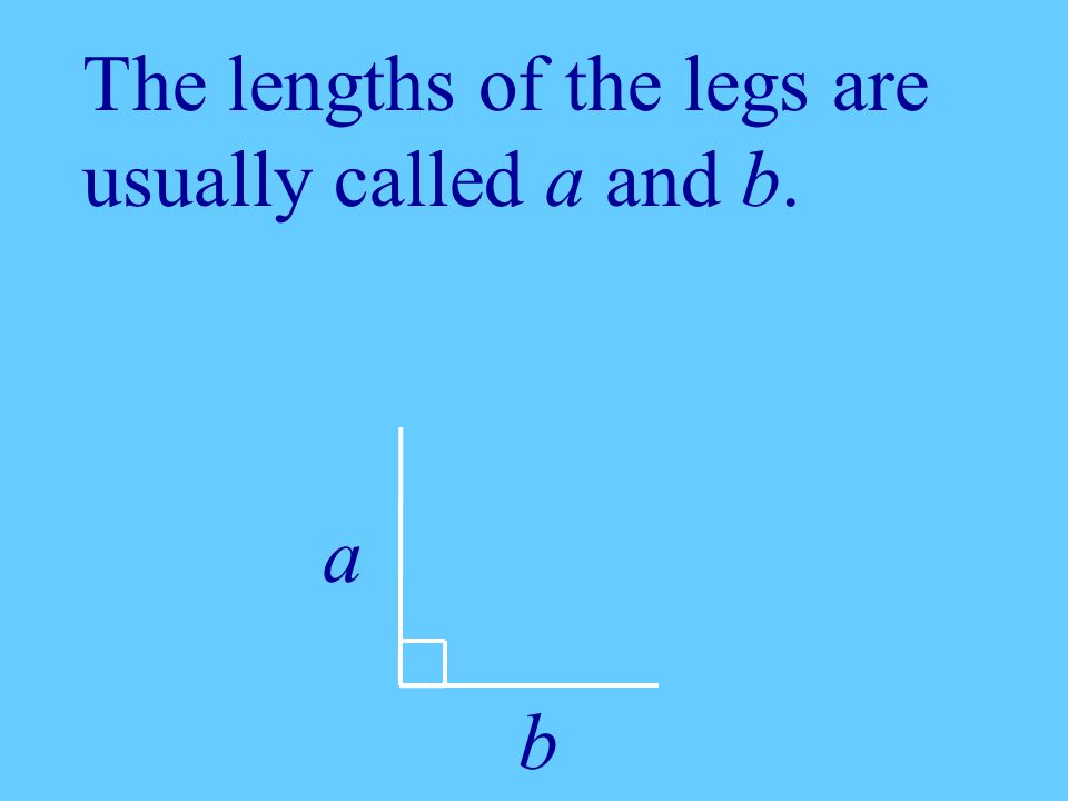 The lengths of the legs are usually called a and b. a b