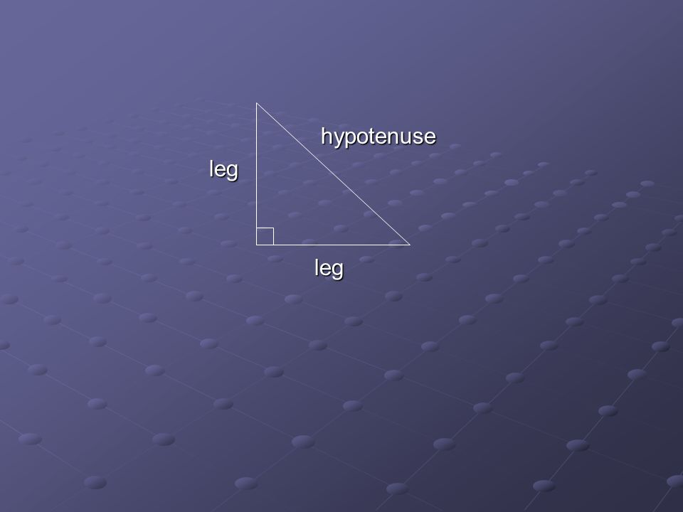 hypotenuse hypotenuse leg legleg