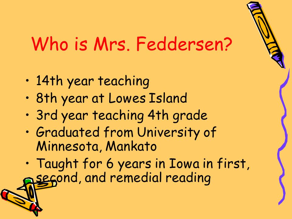 Who is Mrs. Feddersen.