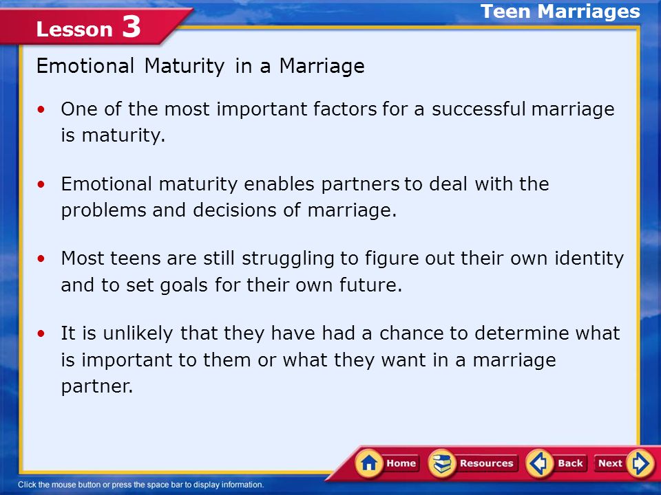 Lesson 3 Resolving Conflicts In a successful marriage, both partners respect, trust, and care for each other.