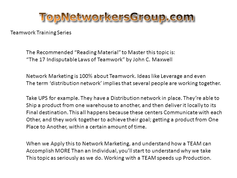 an example of teamwork