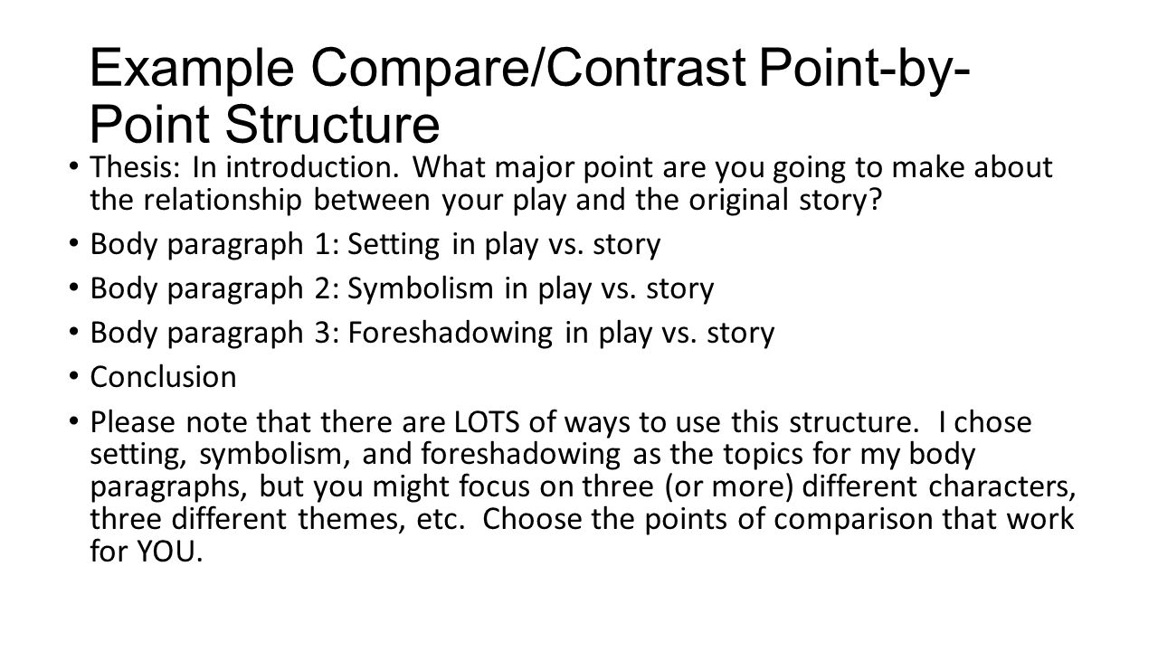 how to make a compare and contrast essay