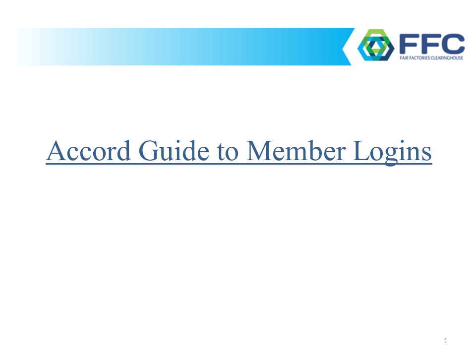 1 Accord Guide to Member Logins