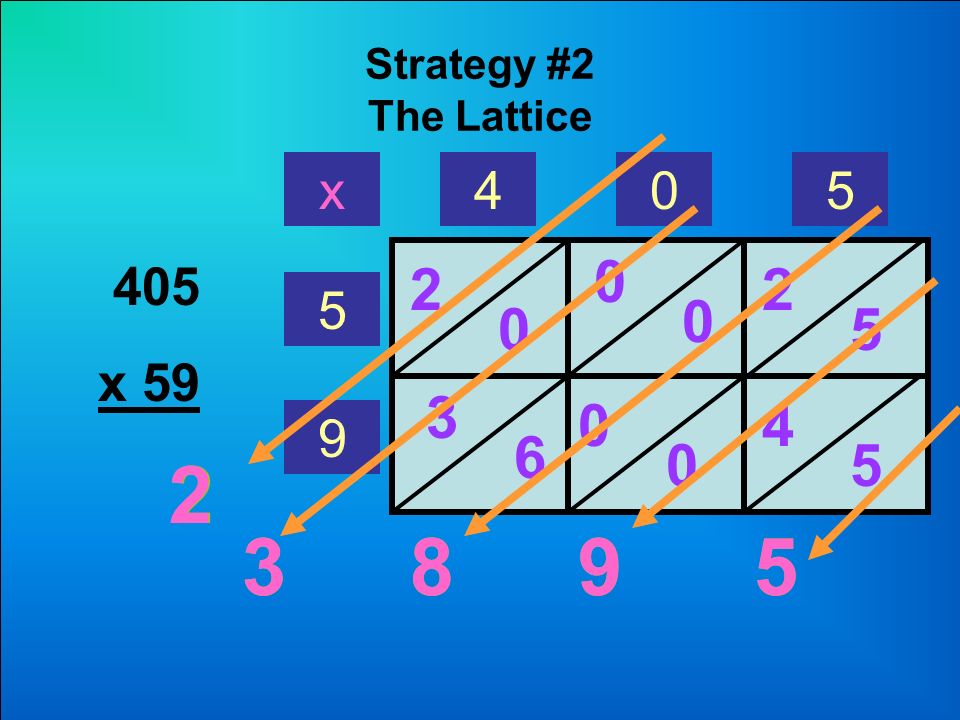 Strategy #2 The Lattice 405 x x