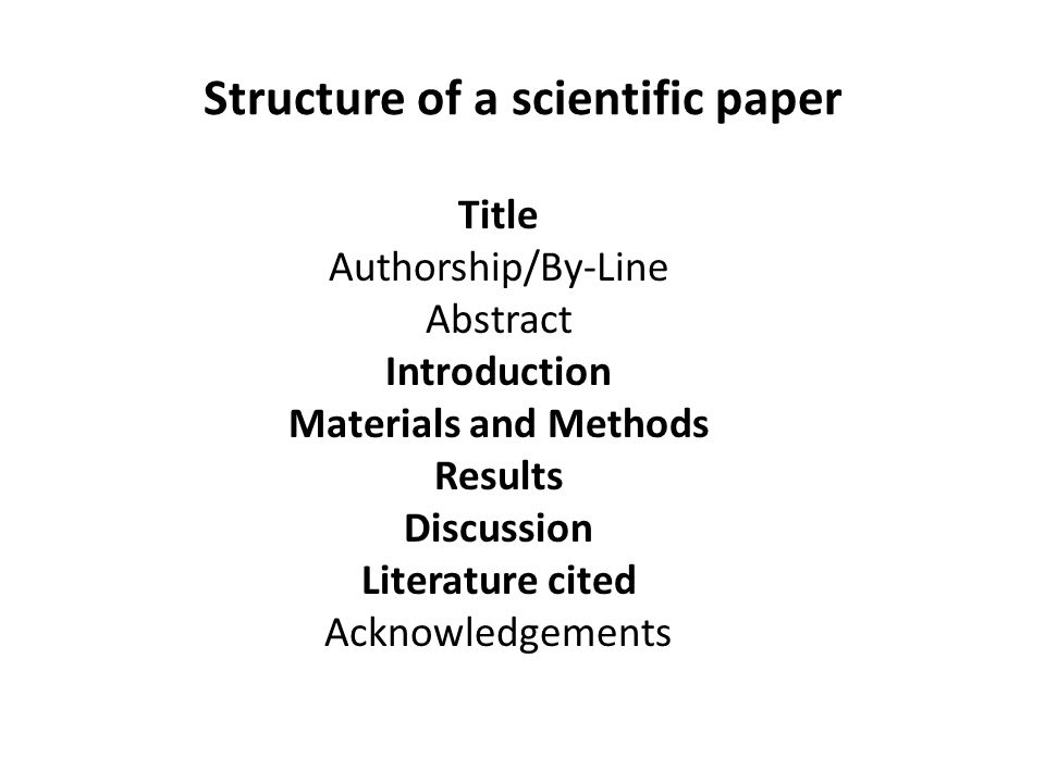 Scientific Essay Structure