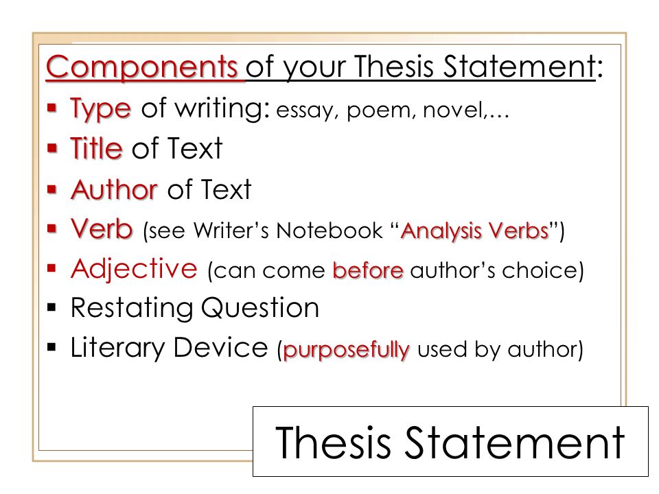 Steps To Write A Thesis Statement
