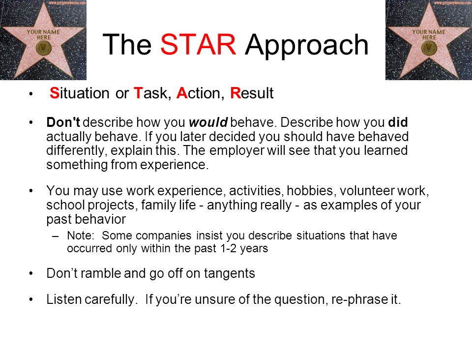 star approach to interview