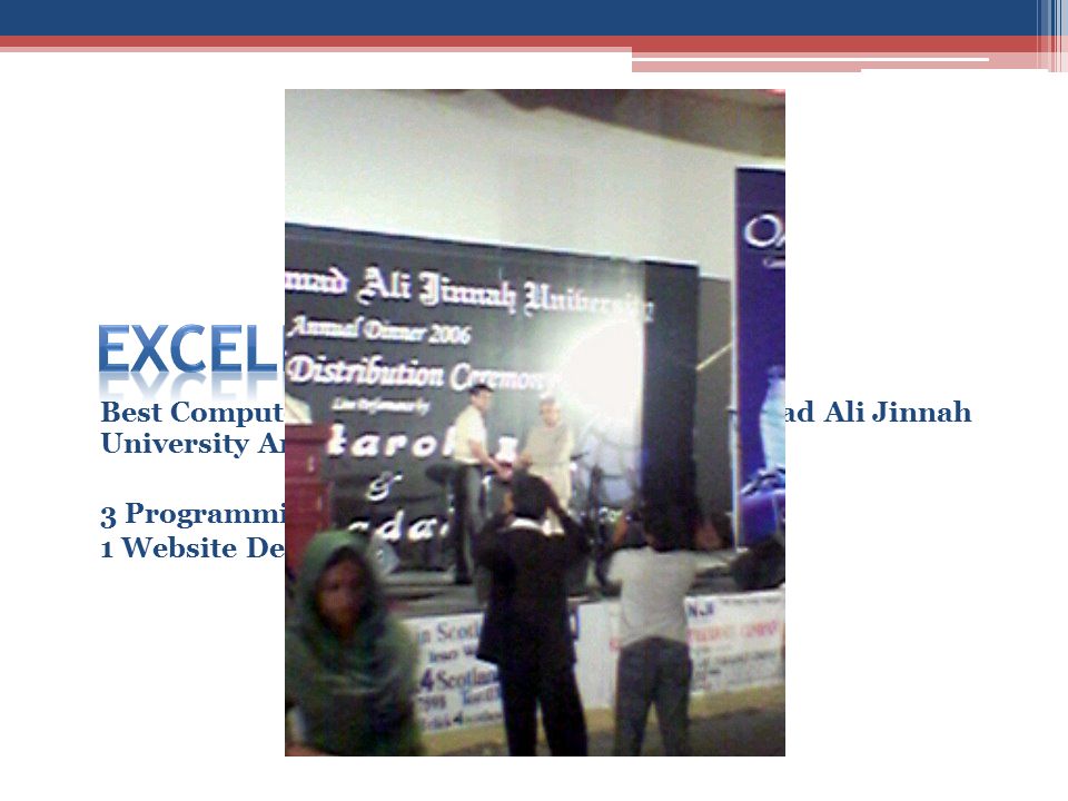 Best Computer Performance Award at Muhammad Ali Jinnah University Annual Dinner Programming Competition 1 Website Designing Competition