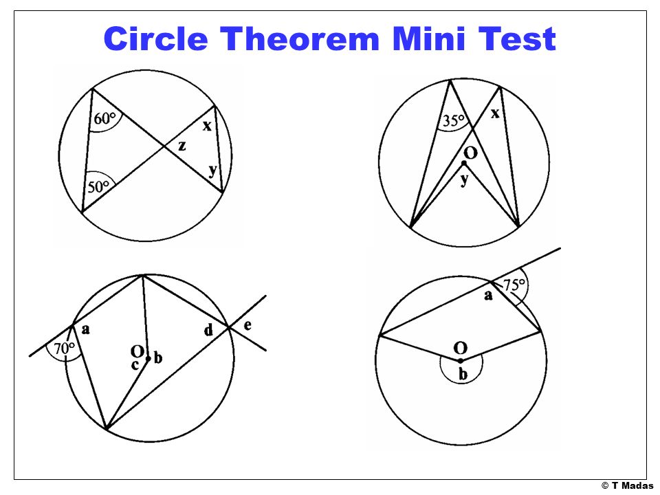 Circle Theorem Mini Test