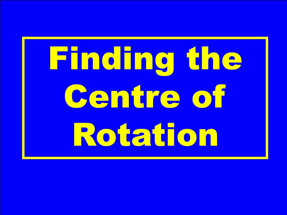© T Madas Finding the Centre of Rotation