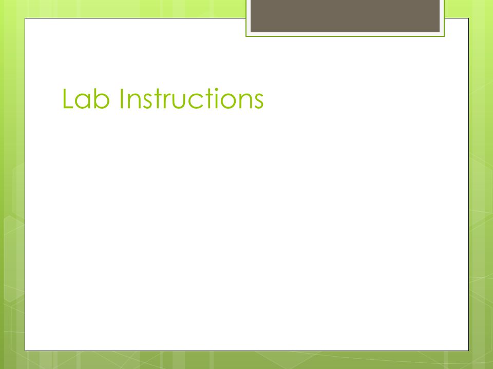 Lab Instructions