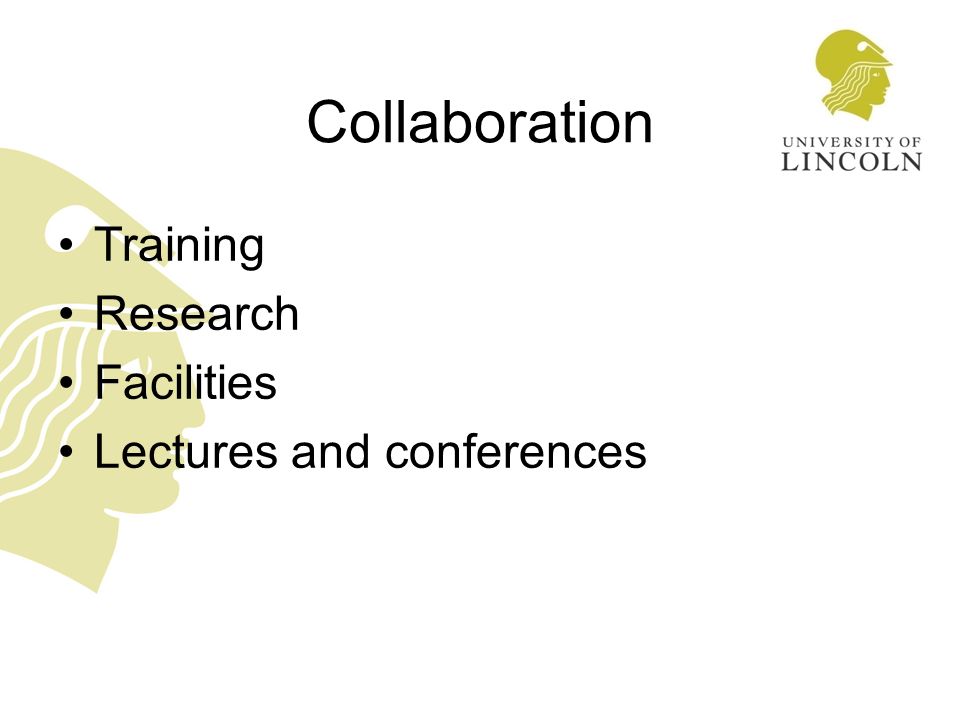 Collaboration Training Research Facilities Lectures and conferences