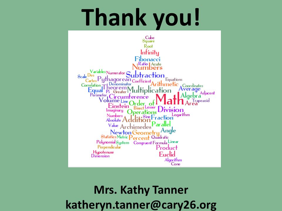 Thank you! Mrs. Kathy Tanner