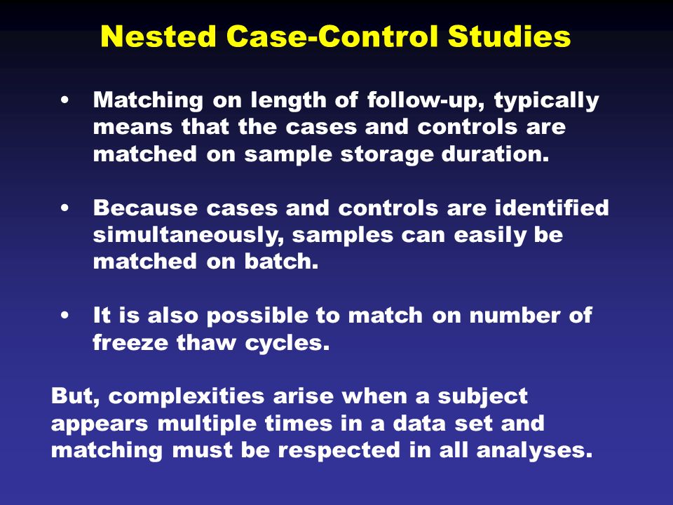 Nested case control study design definition