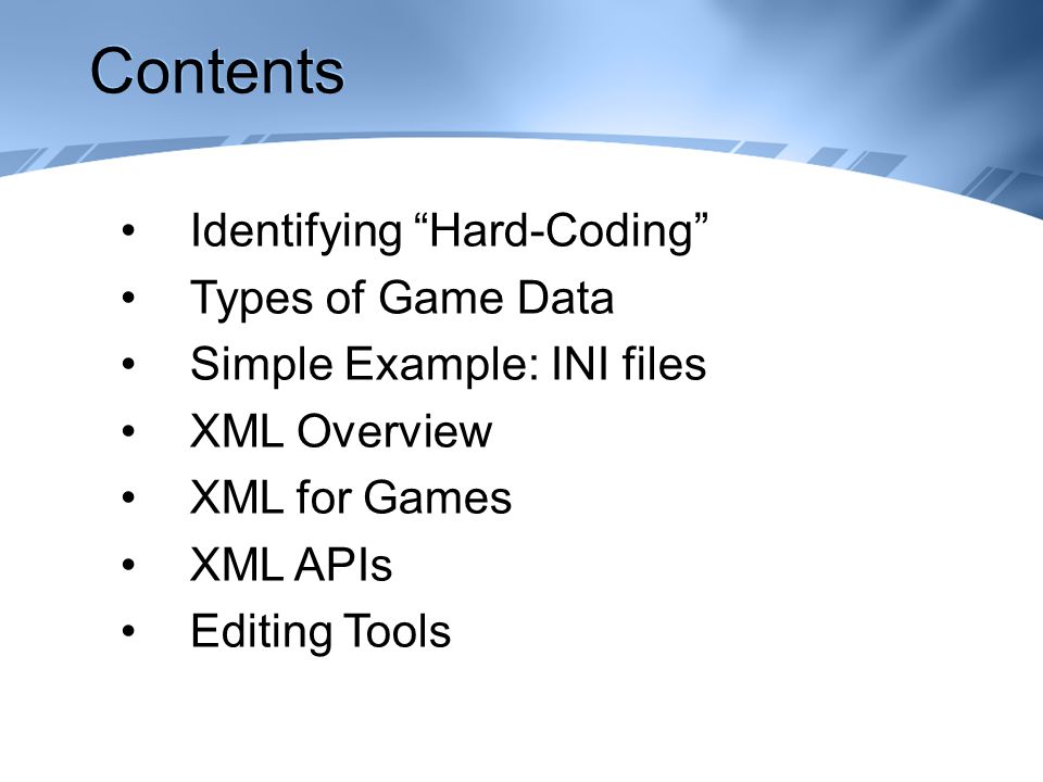 games development 2 text based game data co3301 week ppt download xml focuses on identifying the format of data not the data itself