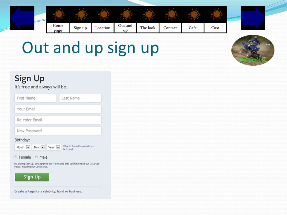 Out and up sign up