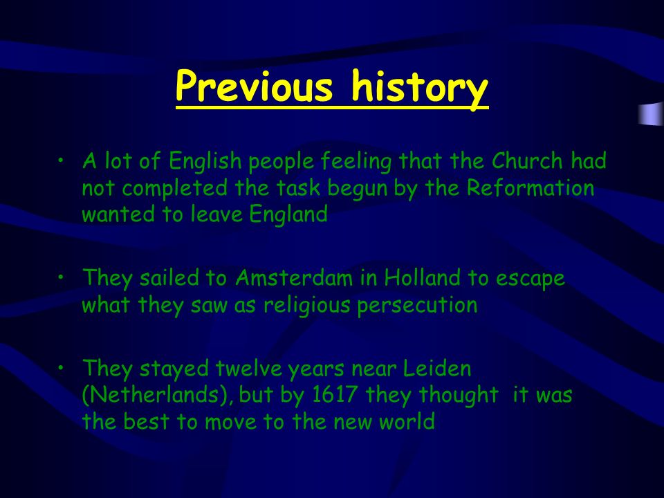 English people in America Previous history Arrival in America