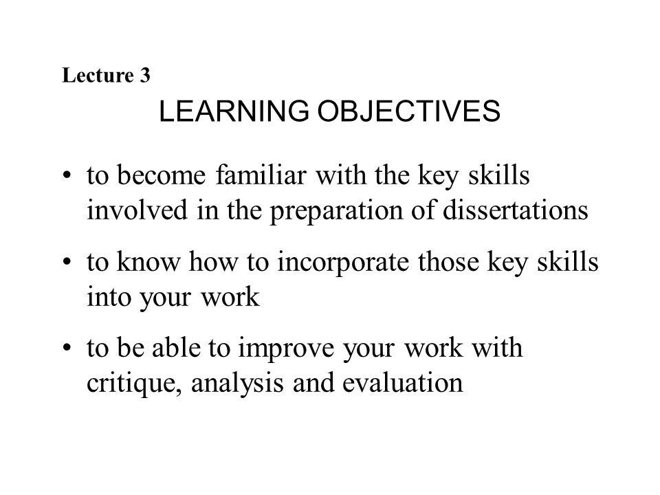 Dissertation Aims And Objectives