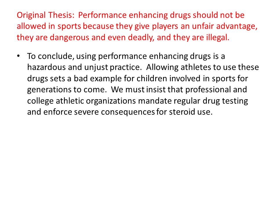 Performance enhancing drugs in sports essay