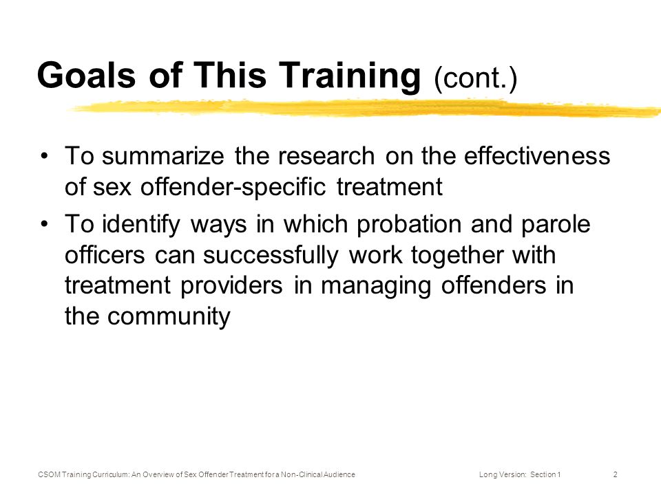 Sex offender treatment work