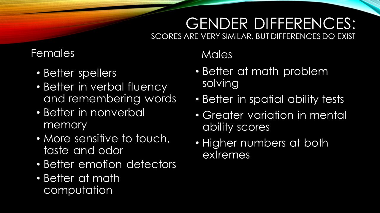memory gender differences Different brain wiring in men, women could explain gender differences while women did better on attention, word and face memory and social cognition tests. memory gender differences Different brain wiring in men, women could explain gender differences while women did better on attention, word and face memory and social cognition tests.