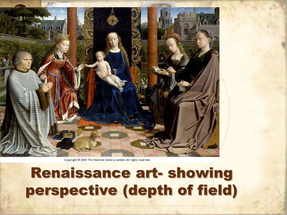 Renaissance art- showing perspective (depth of field)