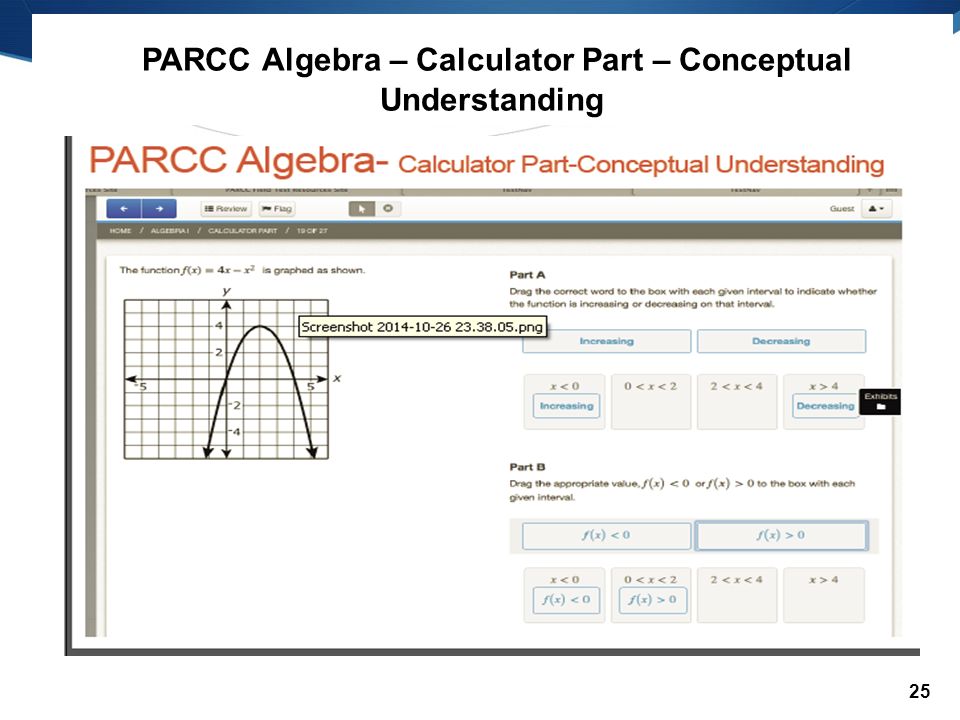 25 PARCC Algebra – Calculator Part – Conceptual Understanding