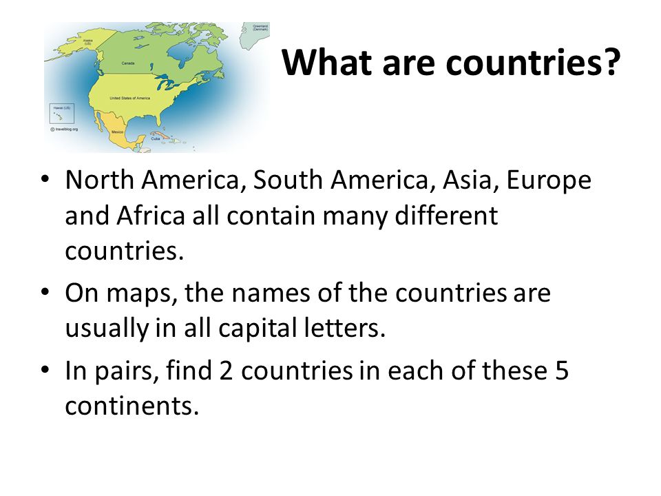 What are countries.